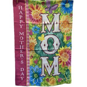 Happy Mothers Day House Flag Spring Summer Decor Floral Colorful Design Outdoor